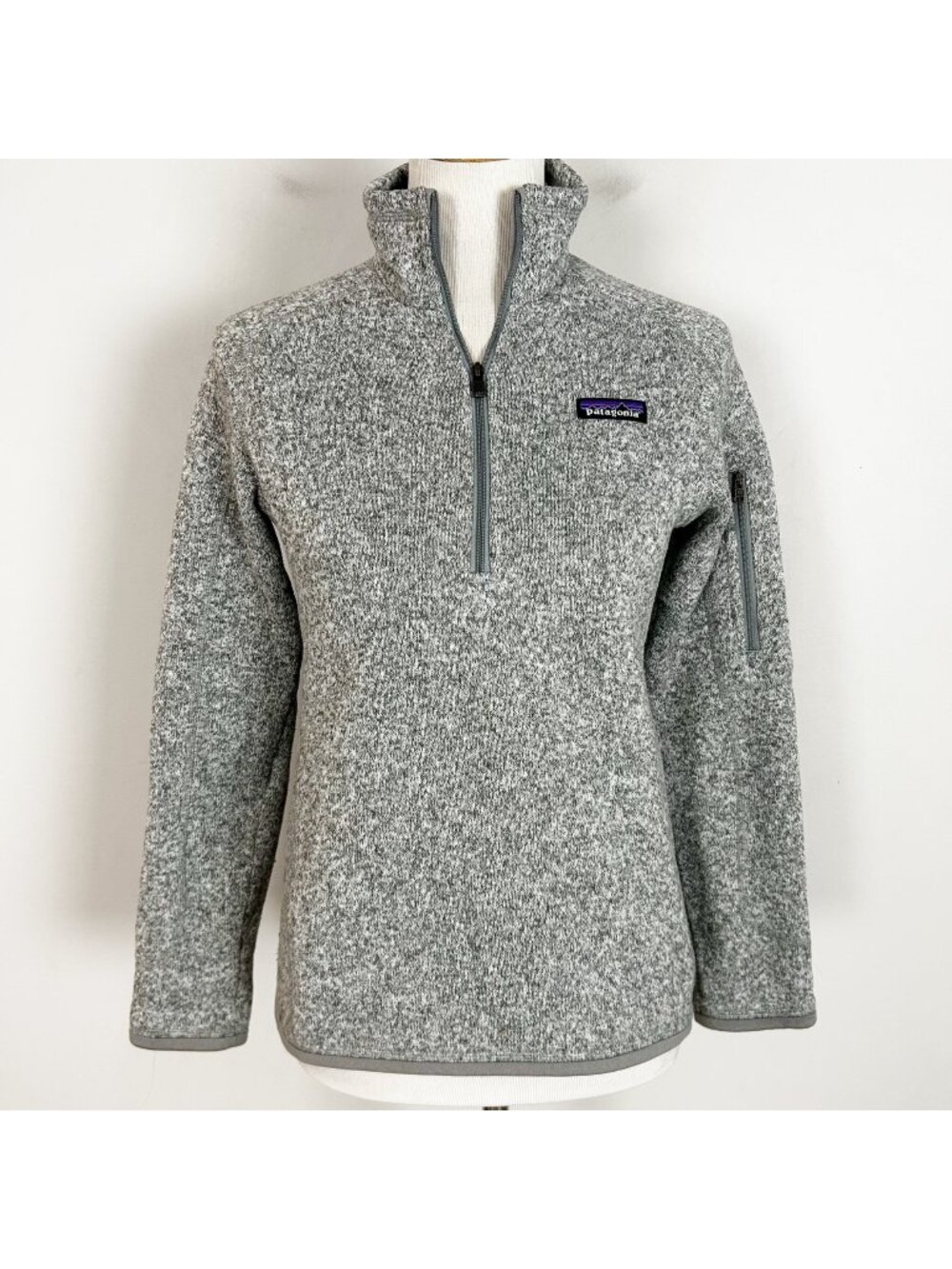 Patagonia Heather Gray Better Sweater 1/4 Zip Pullover Size Small Women's